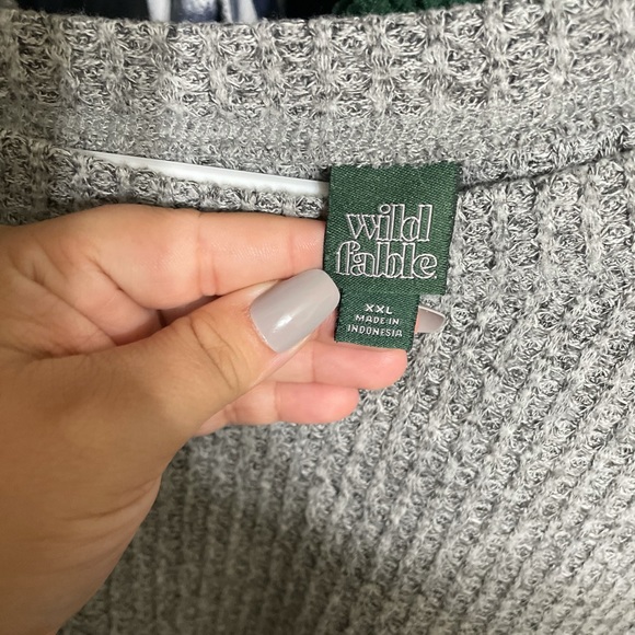 Cropped Soft Knit Sweater Heather Grey - Picture 2 of 2